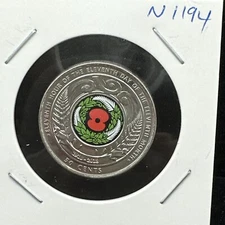 50 cent coin New Zealand 2018 Armistice red poppy UNC Coin (Rx1301841/N1194)