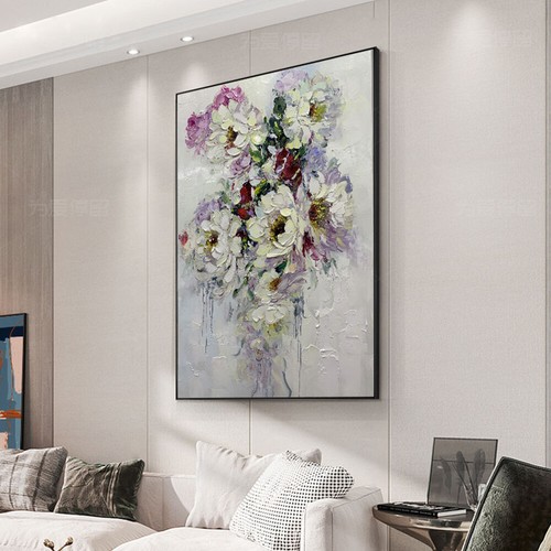 Handmade Wall Art Abstract Flower Paintings Hand Painted Oil Painting ...