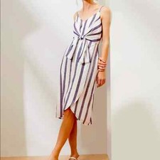 Banana Republic factory NWT strappy wrap dress red white blue size 2 m