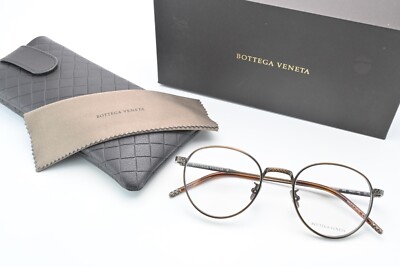BOTTEGA VENETA Brille BV01100 003 Panto Bronze Titanium made in Japan Unisex M