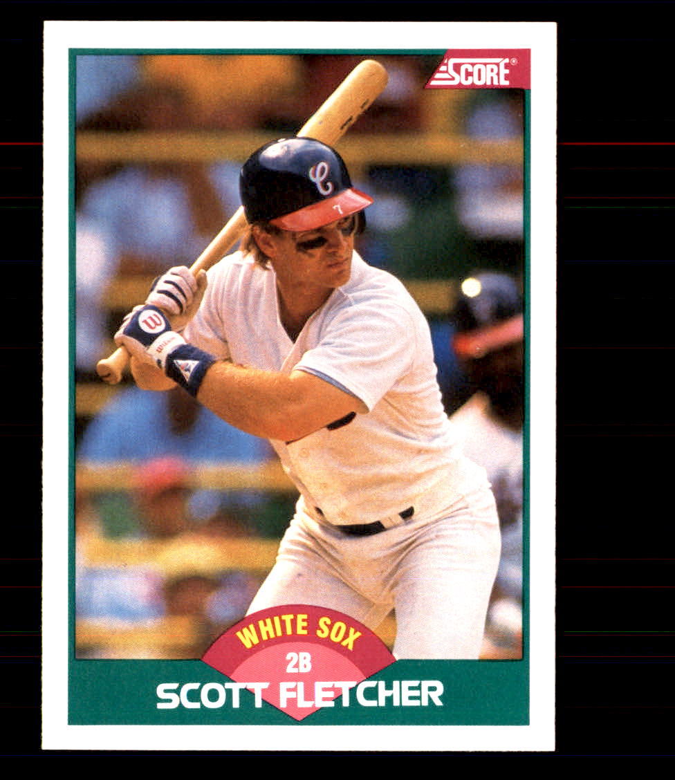 【レトロ レア】野球選手 ブライアース　メンコ 1989 Score Rookie & Traded #47T Scott Fletcher Chicago White Sox