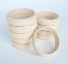 Wooden Round Bangles, Set of  10, Height 2 cm, - Decoupage / Unpainted