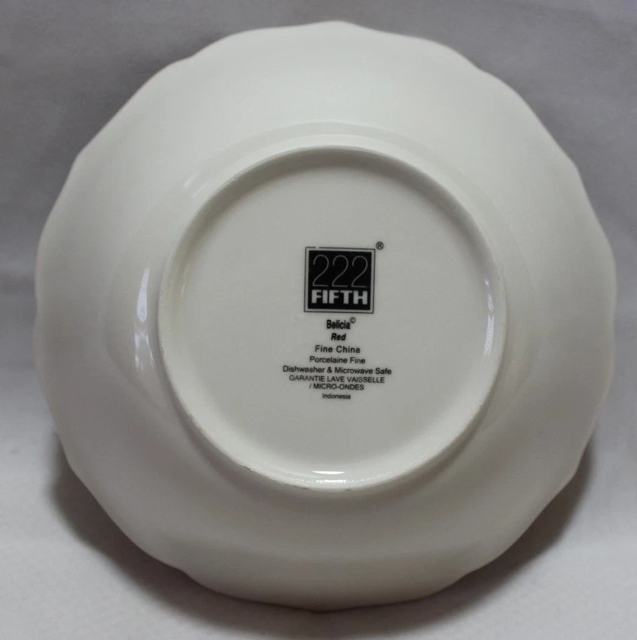 222 Quinto Belicia Rojo Rosa Primavera Floral Grande Porcelana Verduras Cuenco para Servir Foto 3 de 3