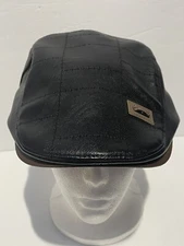 Jamont Men’s Hat Faux Leather Brown Adj. One Size Vintage Style Flat Derby Cap