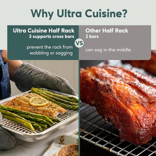 Oven-Safe | Dishwasher-Safe 100% Stainless Steel Cooling and Baking Rack Set - T - Picture 4 of 7