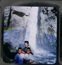 1959 3D Stereo Realist Slide Family At Rainbow Falls Yellowstone South Dakota