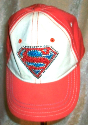 DC Comics Drew Pearson SuperGirl Coral Pink Bling Gems Snapback Baseball Cap Hat