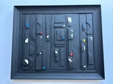 ABSTRACT PAINTING HANGING SCULPTURE CUBISM GEOMETRIC TRAVIS STUART SAMUEL POP OP