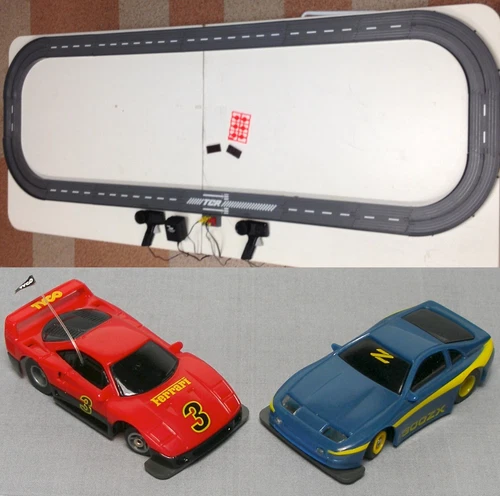 1993 UNUSED TYCO TCR Slotless Slot Car Total Control RACE SET 13ft + 2 Vehicles!