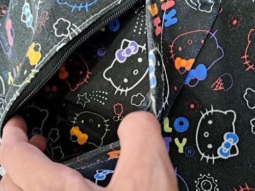 Hello Kitty Black Canvas Laptop Backpack Cartoon Sanrio - Picture 10 of 13