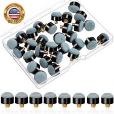 30 Pieces Billiard Pool Cue Tips, 12/13Mm Nylon Ferrules, Screw-On Replacement f