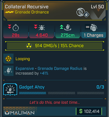 Borderlands 4   Legendary Ordnance   Recursive Rad   Lvl 50   PS PC XB STEAM