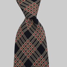 Polo Lauren Ralph Lauren 55x4 Wide Tie Made In USA Black Red White EUC
