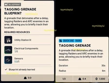 ✅ ARC RAIDERS ✅ TAGGING GRENADE BLUEPRINT - USA SELLER