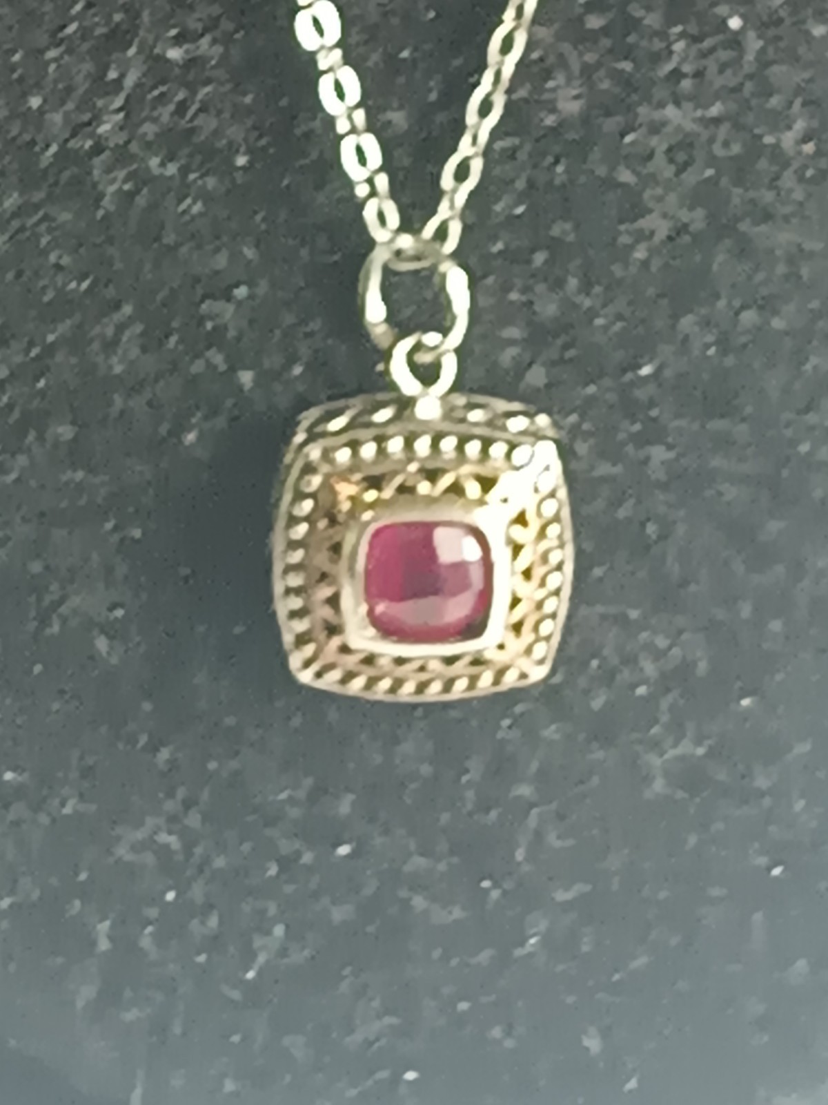 Petite Ruby Necklace Refurbished From Single Earr… - image 4