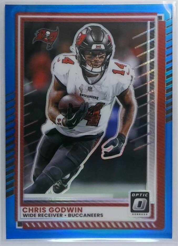 2025 Panini Donruss Optic #102 Chris Godwin Blue Prizm /349 Tampa Bay Buccaneers