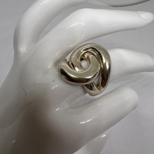 Vtg Signed 925 Sterling Silver Modernist Interlocked Link Ring Size 6