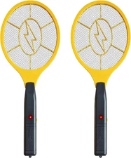 2 Pack Electric Fly Swatter, Handheld Bug Zapper Racket for Outdoor & Indoor, Mo