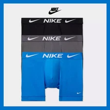 NEW - Nike Men's 3 Pack Dri-FIT Essential Micro Boxer Briefs Blue Gray Sz L $45