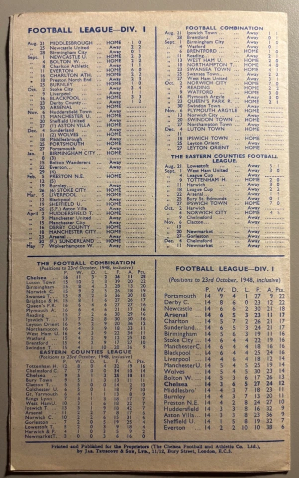 1948/49 Chelsea v Arsenal League Division 1 - Image 3 of 3