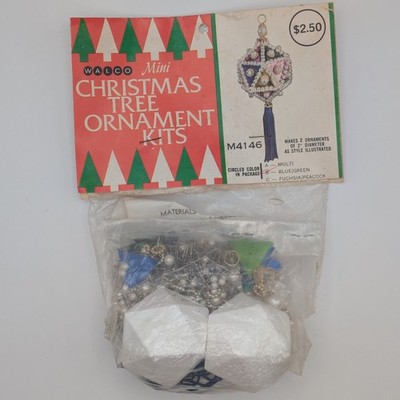 Walco Mini SEQUIN FACETS Multi Colored Vtg Sequin Bead Christmas Ornament Kit 