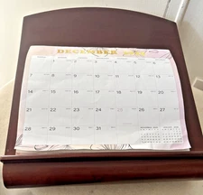 Levenger Book Notes Stand Desk Solid Dark Wood Inclined Revolving 7x13x15" EUC