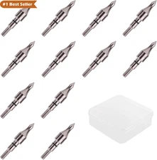 12-Pack 100 Grain Archery Arrow Field Points for Precision Shooting