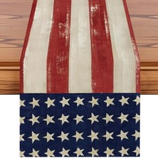 American Flag Stars 4th of July Table Runner Patriotic Stripes Memorial Day