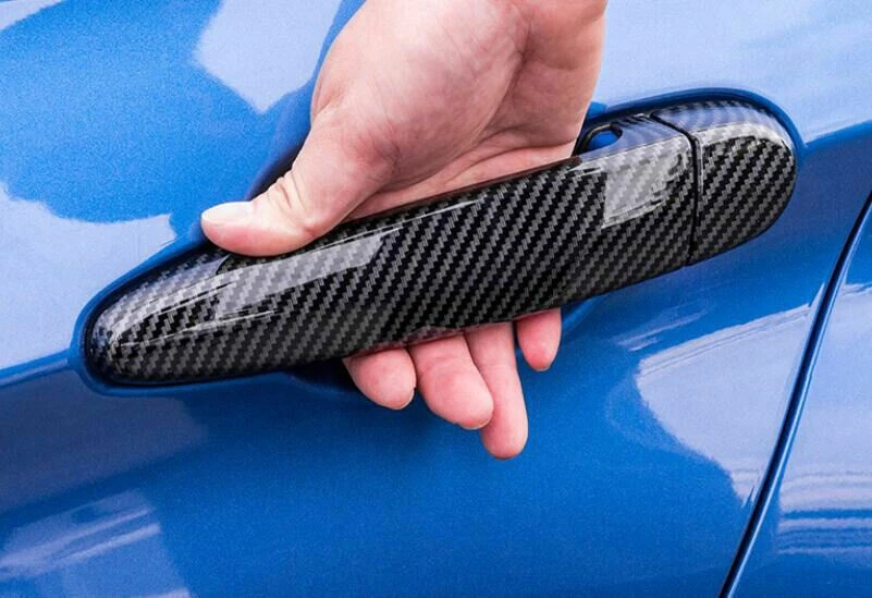 Cubierta de manija de puerta exterior de fibra de carbono ABS para BMW X1 2013-2015 8P Foto 2 de 4