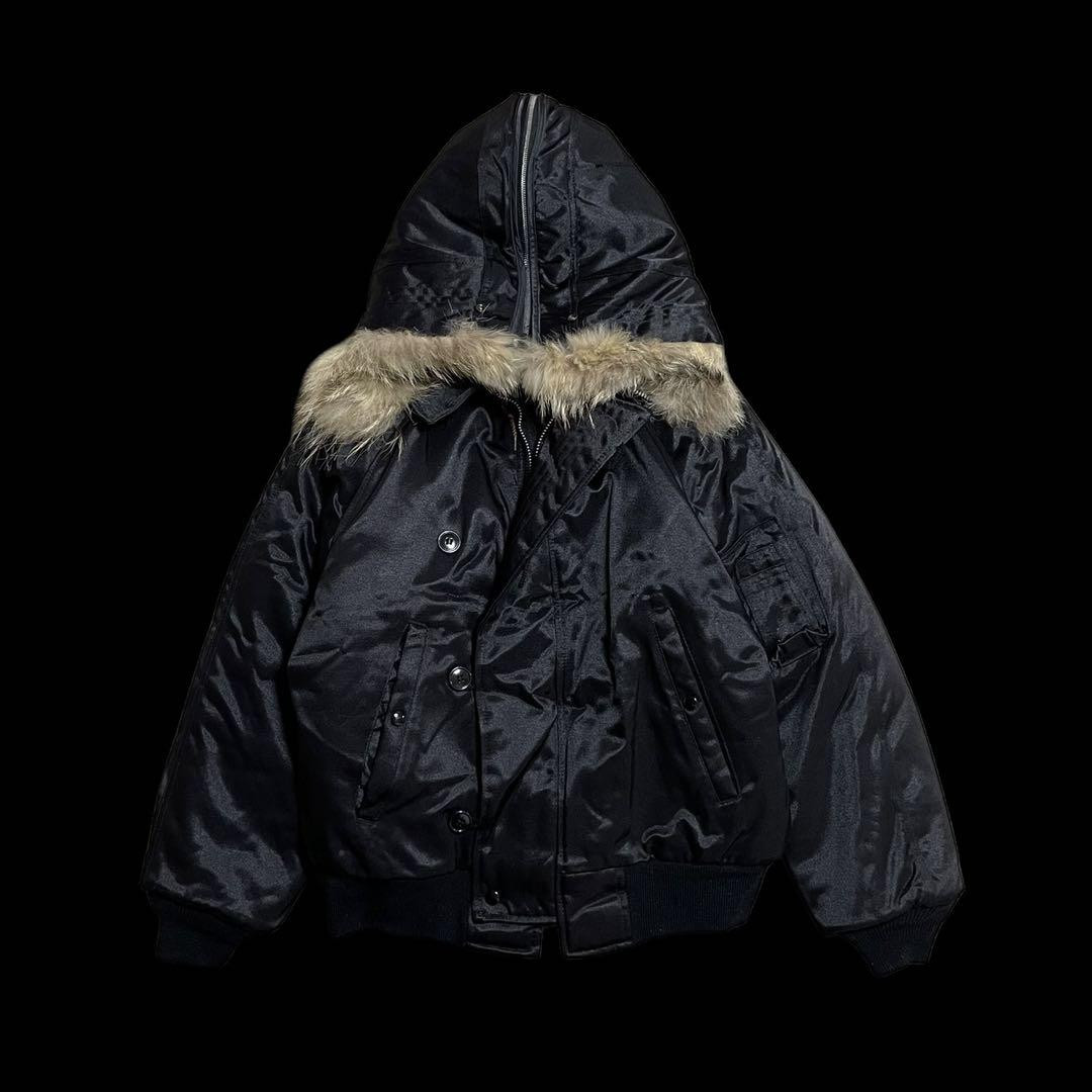 Spiewak N-2B Flight Bomber Jacket Real Coyote Fur Black Spiewak N-2B Flight Bomber Jacket Real Coyote Fur Black