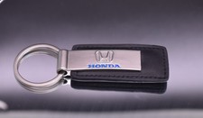 HONDA PUENTE HILLS Keytag Dealership Black Leather Keychain Key Ring