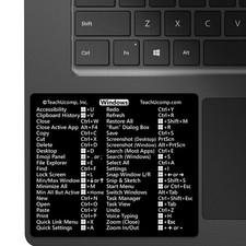 TEACHUCOMP Black Windows 11 and 10 Vinyl Keyboard Shortcuts Laptop Sticker
