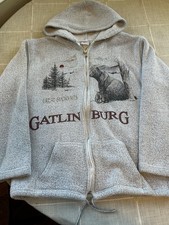 ESI Sportwear Gatlinburg Bear Graphic Full Zip Hoodie Gray Women’s Large
