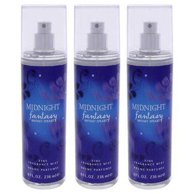 Midnight Fantasy by Britney Spears for Women - 8 oz Fragrance Mist - Pack of 3