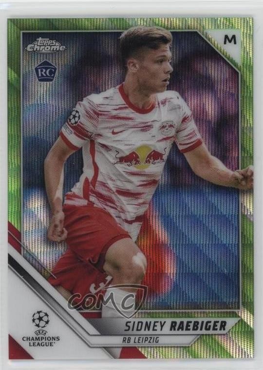 2021-22 Topps Chrome UCL Neon Green Wave Refractor 68/99 Sidney Raebiger #60 0a7