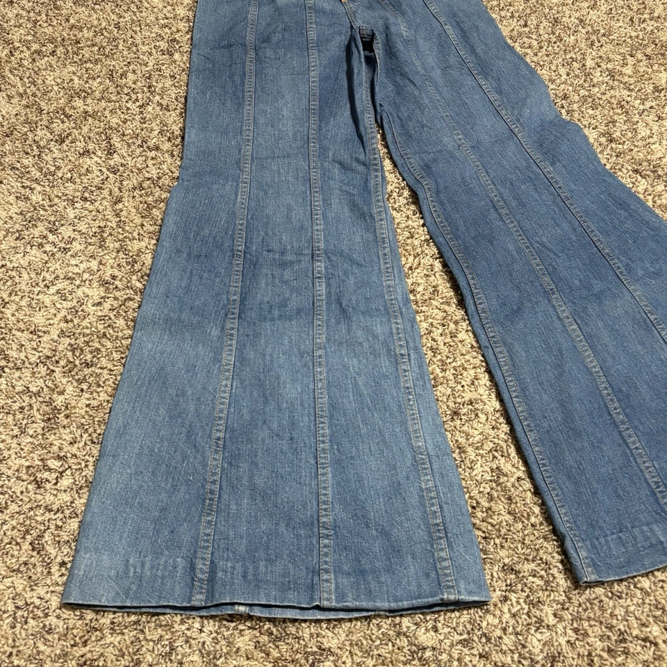 True Vintage Cheap Jeans Womens 24" High Rise Bell Bottoms Disco Flare 70s - Image 4 of 4