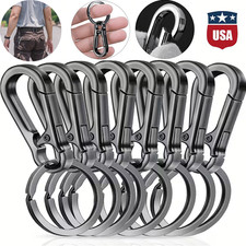 10Pcs Metal Carabiner Clip Keychain Clip Key Ring Heavy Duty Carabiner Clip USA