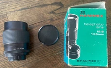 Hanimex 135mm 2.8 Pentax K Mount Telephoto Prime Lens Tested Working
