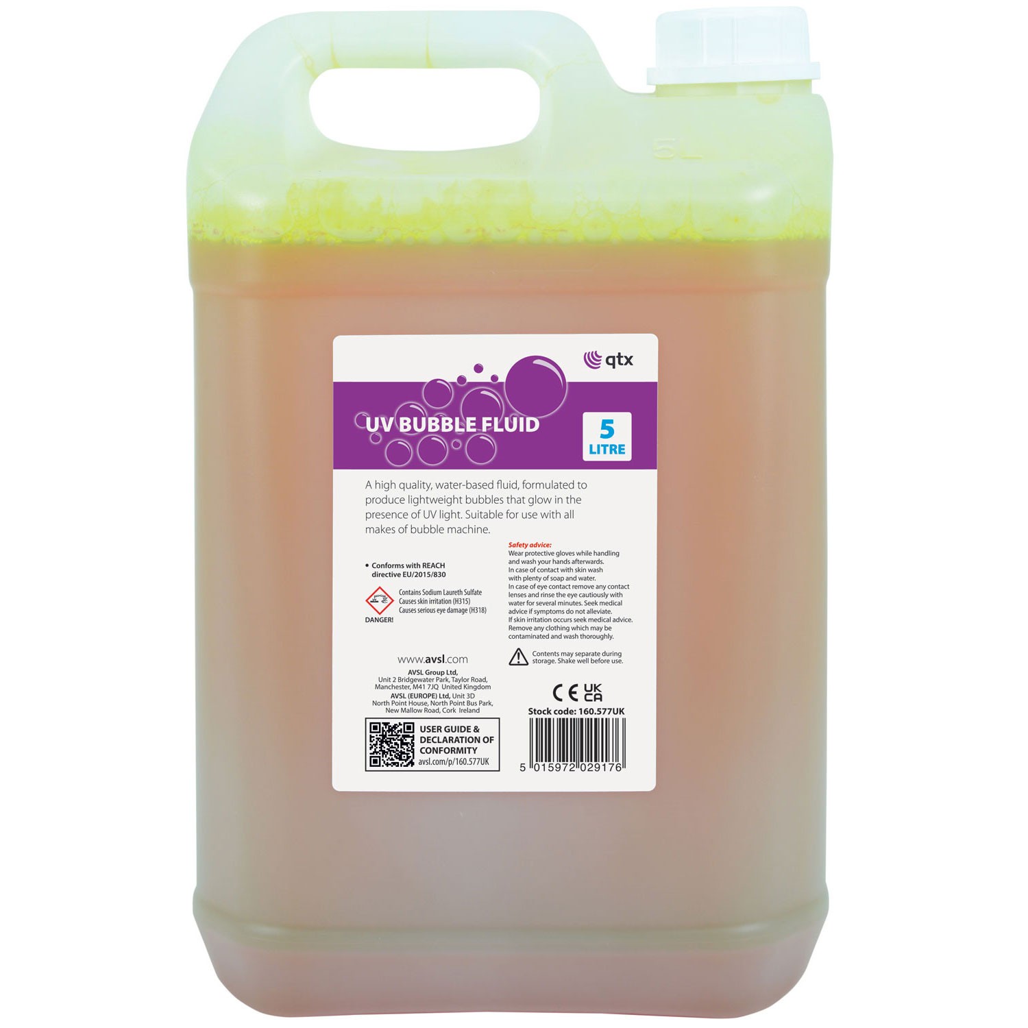 5L UV Bubble Fluid Glow Effect Water Based Nightclubs Bars Theatres Djs Parties