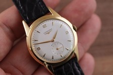 Vintage Longines 18k solid gold automatic 36mm 6618 silver sub-second dial