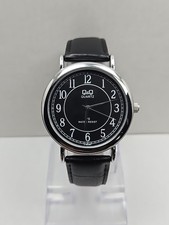 Mens Q Q By Citizen Quartz Dress Watch Silver Black Dial 30M WR New Battery