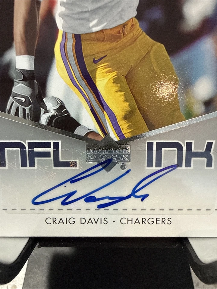 2007 Upper Deck NFL Ink Craig Davis Auto! LSU Tigers!  San Diego Chargers !! - Image 4 of 4