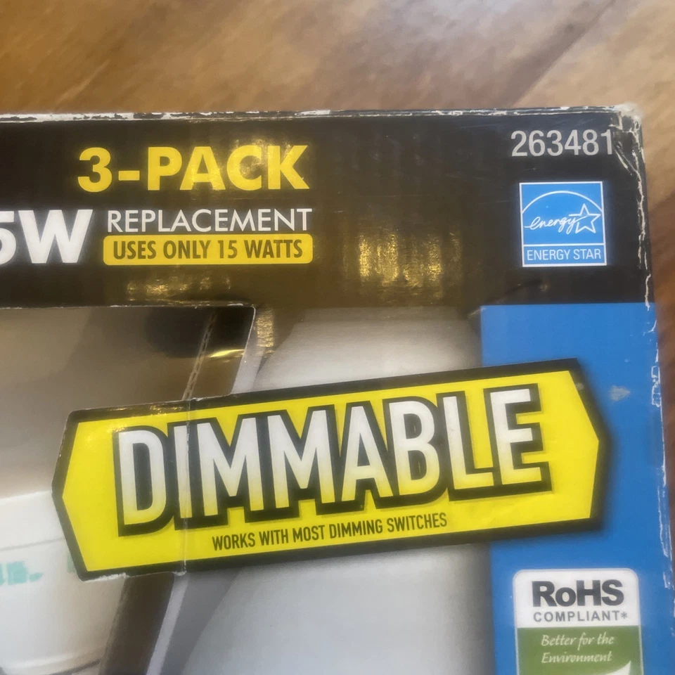 3-pk FEIT R30 Light Bulbs - Dimmable Frost Reflector Recessed Flood R30 65W - Image 3 of 4