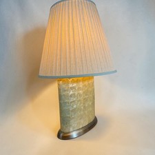 Capiz Shell Mosaic Table Lamp 29  Tall Coastal Modern Accent Lamp w Shade Tested