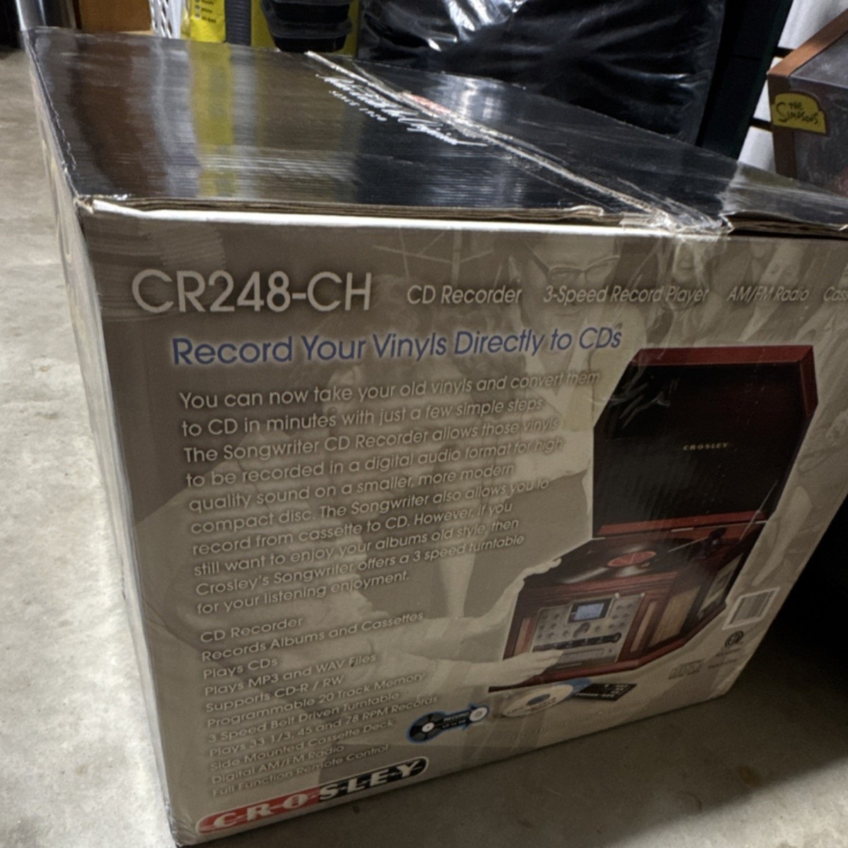 Crosley CR248-CH Songwriter CD Recorder 3-Speed Record Player