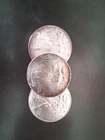 Lot of 3 American Silver Eagles BU Quality,  1995 ( low mintage)  , 2006 2009,