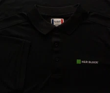 H&R Block Employee Uniform Polo Golf Shirt, Men's Size Large
