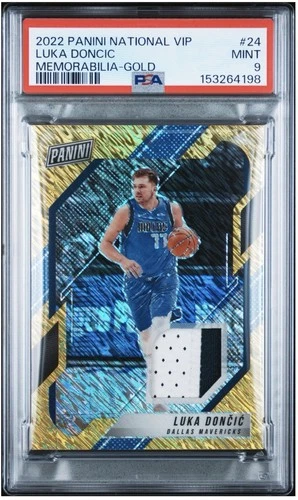 2022 PANINI NATIONAL VIP #24 LUKA DONCIC MEMORABILIA-GOLD 10/10 PSA 9