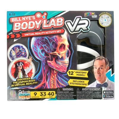 NEW Bill Nye's Body Lab Virtual Reality Activity Set w VR Goggles & Stethoscope