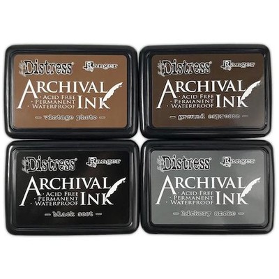 Tim Holtz Distress Archiv Stempelkissen Stapel 4 Stück - Grundlagen
